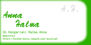 anna halma business card